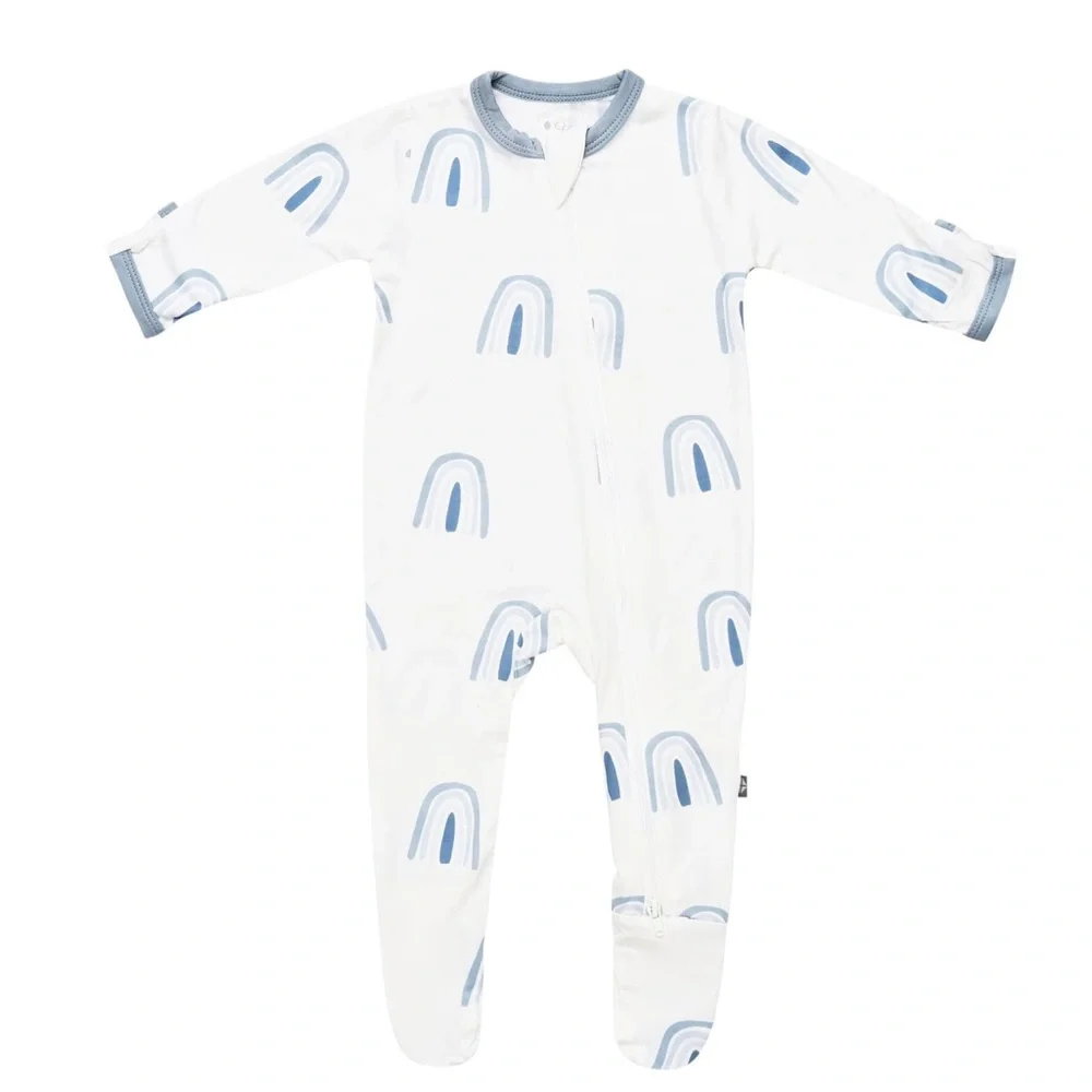 - Kyte BABY Zippered Footie in Fog Rainbow NWT - Picture 5 of 5